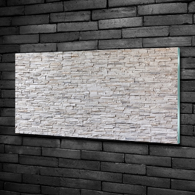Cuadro decorativo de vidrio para salón horizontal Muro de piedra