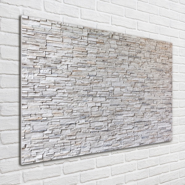 Cuadro decorativo de vidrio para salón horizontal Muro de piedra