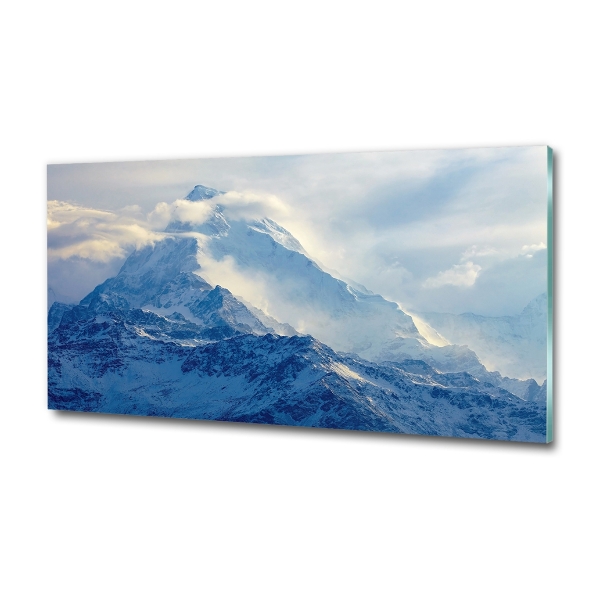 Cuadro decorativo de vidrio para salón horizontal Pico de montaña