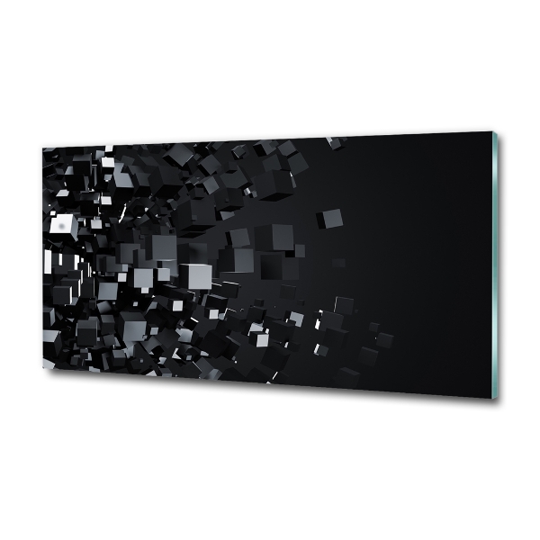 Cuadro de cristal templado moderno horizontal Abstracción 3D