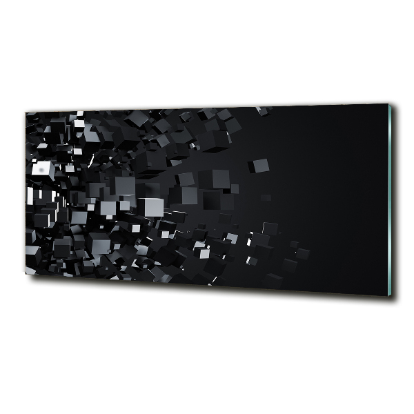 Cuadro de cristal templado moderno horizontal Abstracción 3D