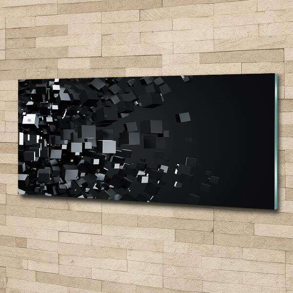 Cuadro de cristal templado moderno horizontal Abstracción 3D