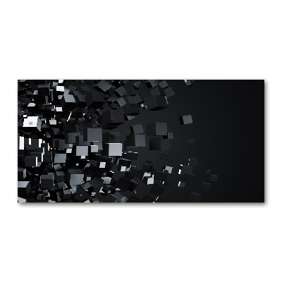 Cuadro de cristal templado moderno horizontal Abstracción 3D