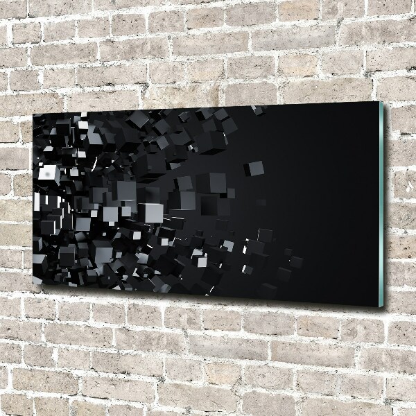 Cuadro de cristal templado moderno horizontal Abstracción 3D