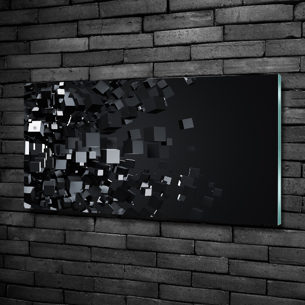 Cuadro de cristal templado moderno horizontal Abstracción 3D