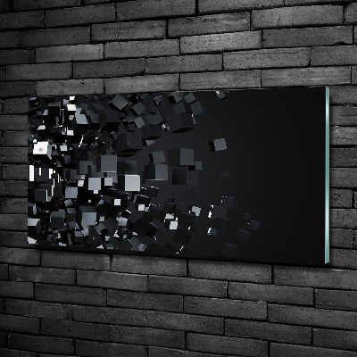 Cuadro de cristal templado moderno horizontal Abstracción 3D
