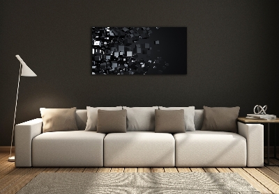 Cuadro de cristal templado moderno horizontal Abstracción 3D