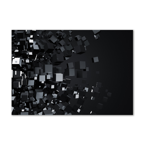 Cuadro de cristal templado moderno horizontal Abstracción 3D