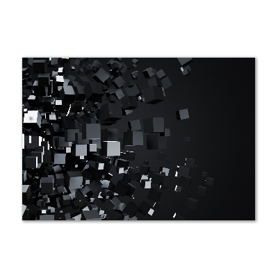 Cuadro de cristal templado moderno horizontal Abstracción 3D