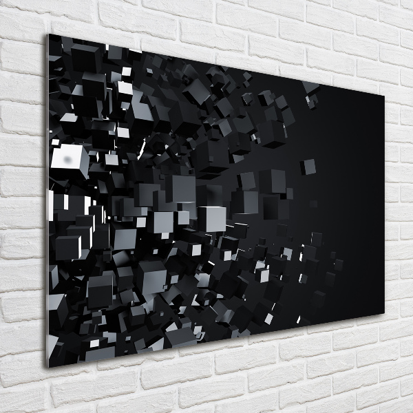 Cuadro de cristal templado moderno horizontal Abstracción 3D