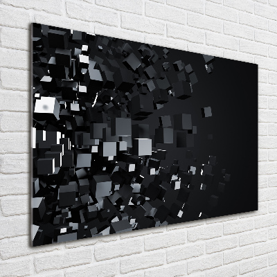 Cuadro de cristal templado moderno horizontal Abstracción 3D