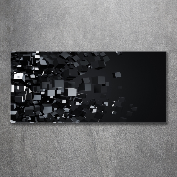 Cuadro de cristal templado moderno horizontal Abstracción 3D