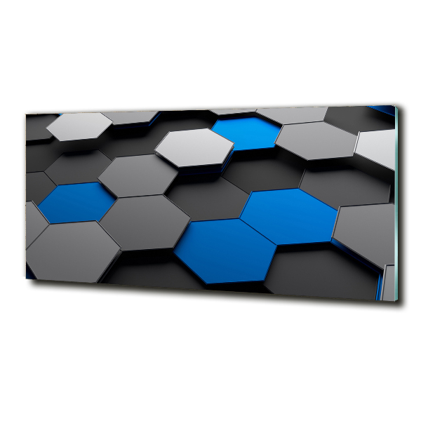 Cuadro decorativo de vidrio para salón horizontal Abstracción 3D