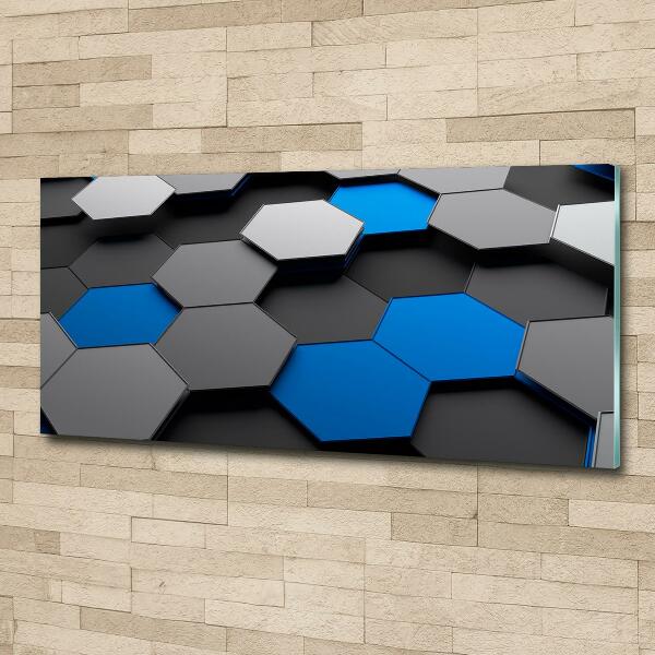 Cuadro decorativo de vidrio para salón horizontal Abstracción 3D