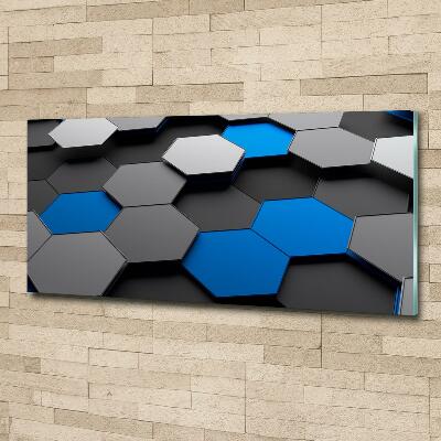 Cuadro decorativo de vidrio para salón horizontal Abstracción 3D