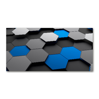 Cuadro decorativo de vidrio para salón horizontal Abstracción 3D