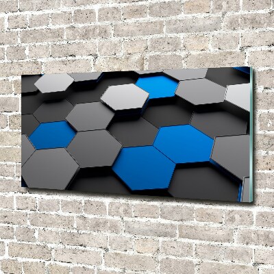 Cuadro decorativo de vidrio para salón horizontal Abstracción 3D