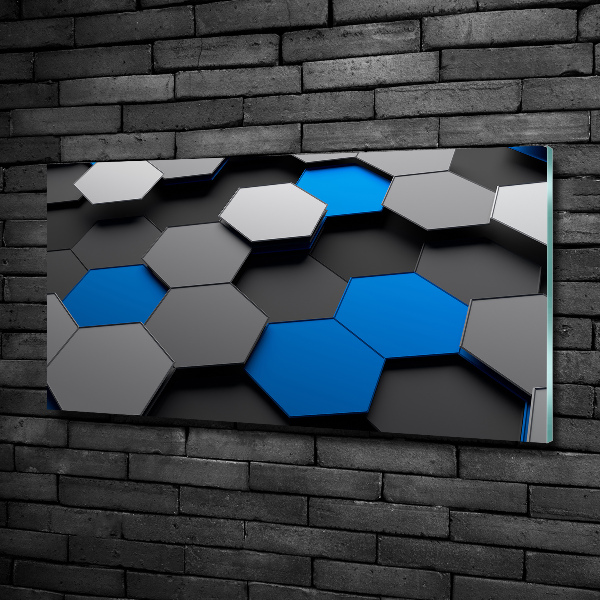 Cuadro decorativo de vidrio para salón horizontal Abstracción 3D