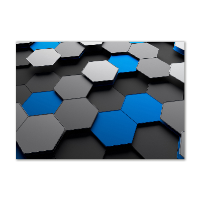 Cuadro decorativo de vidrio para salón horizontal Abstracción 3D