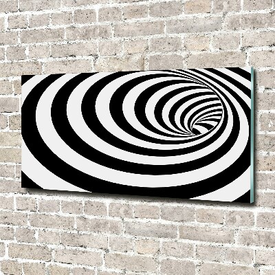 Cuadro de cristal templado moderno horizontal Espiral rayada