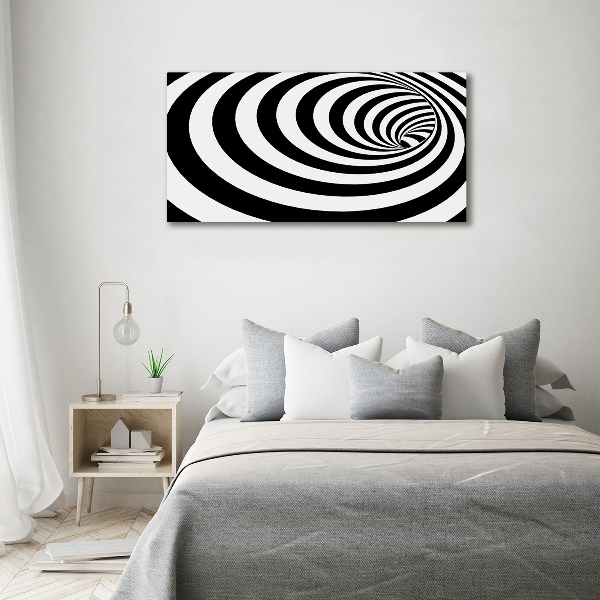 Cuadro de cristal templado moderno horizontal Espiral rayada