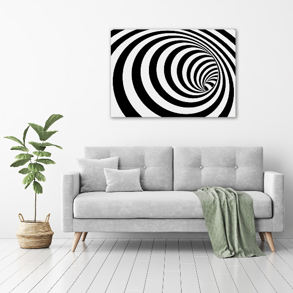 Cuadro de cristal templado moderno horizontal Espiral rayada