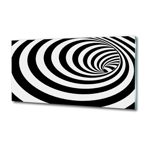 Cuadro de cristal templado moderno horizontal Espiral rayada