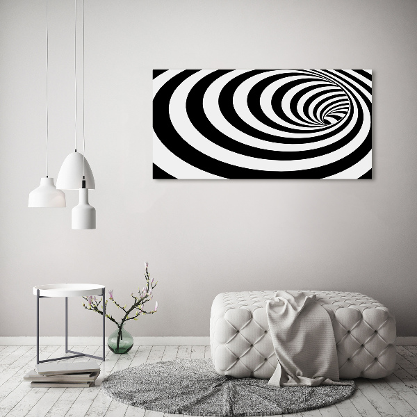 Cuadro de cristal templado moderno horizontal Espiral rayada