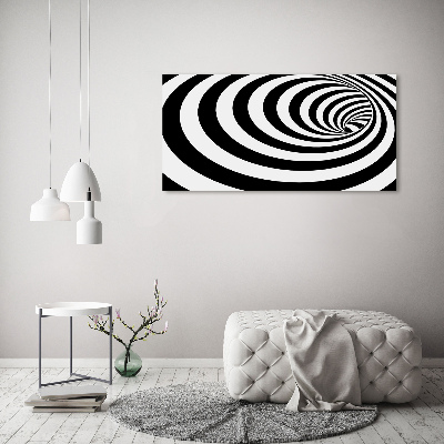Cuadro de cristal templado moderno horizontal Espiral rayada
