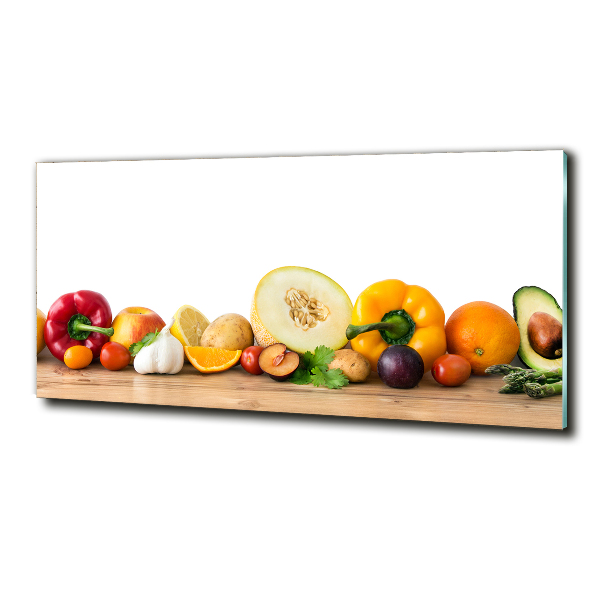 Impresión en cristal con acabado brillante horizontal Frutas y verduras