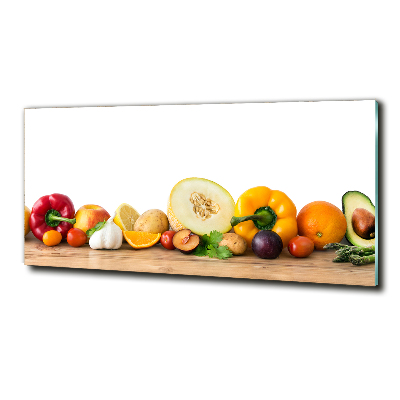 Impresión en cristal con acabado brillante horizontal Frutas y verduras