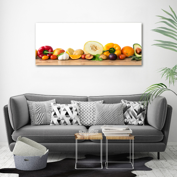 Impresión en cristal con acabado brillante horizontal Frutas y verduras