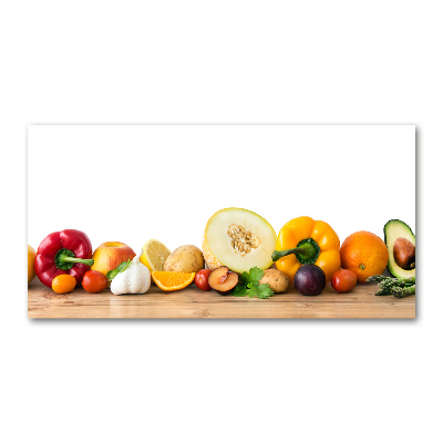 Impresión en cristal con acabado brillante horizontal Frutas y verduras
