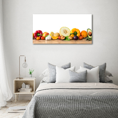Impresión en cristal con acabado brillante horizontal Frutas y verduras