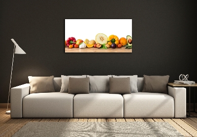 Impresión en cristal con acabado brillante horizontal Frutas y verduras