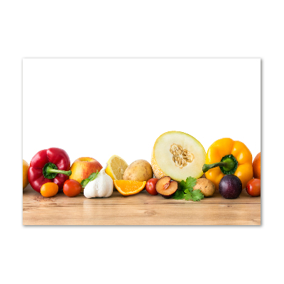 Impresión en cristal con acabado brillante horizontal Frutas y verduras