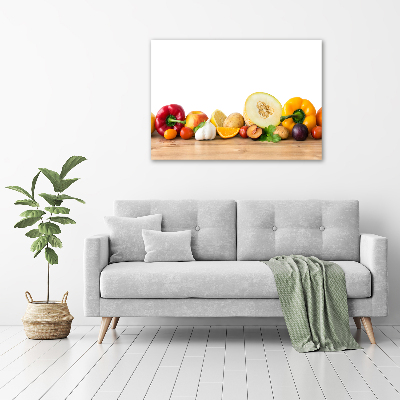 Impresión en cristal con acabado brillante horizontal Frutas y verduras