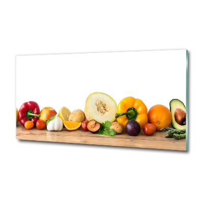 Impresión en cristal con acabado brillante horizontal Frutas y verduras