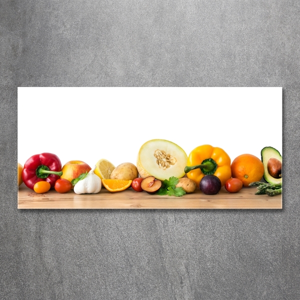 Impresión en cristal con acabado brillante horizontal Frutas y verduras