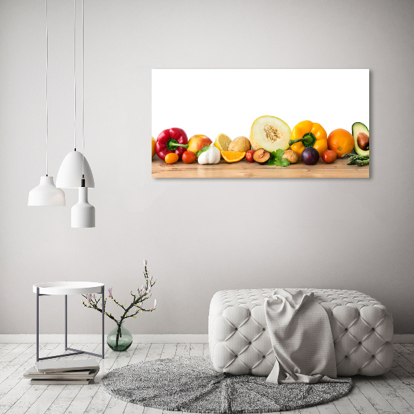 Impresión en cristal con acabado brillante horizontal Frutas y verduras