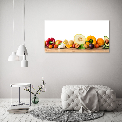 Impresión en cristal con acabado brillante horizontal Frutas y verduras