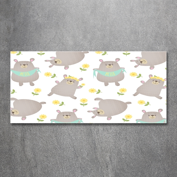 Foto-obraz szklany Misie ilustracja