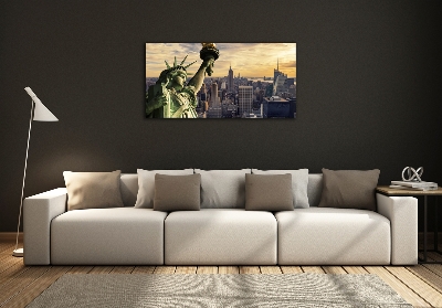 Cuadro de cristal templado moderno horizontal Estatua de la Libertad