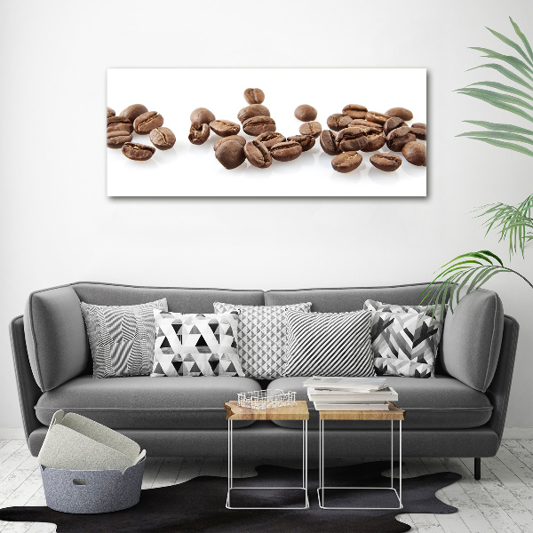 Cuadro de cristal templado moderno horizontal Granos de café