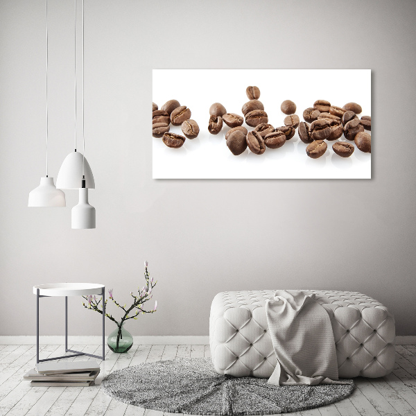Cuadro de cristal templado moderno horizontal Granos de café