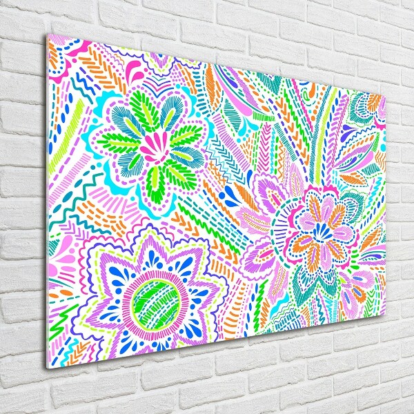 Foto en cristal de alta calidad con impresión uv horizontal Patrón floral