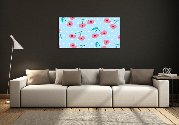 Cuadro de cristal templado moderno horizontal Iconos de frutas