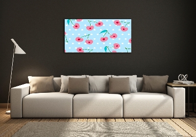 Cuadro de cristal templado moderno horizontal Iconos de frutas