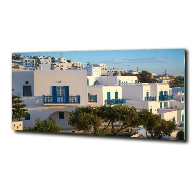 Foto en cristal de alta calidad con impresión uv horizontal Mykonos, Grecia