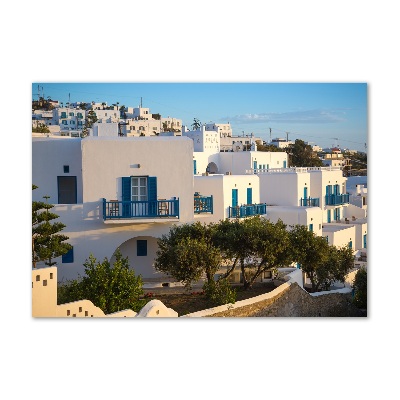 Foto en cristal de alta calidad con impresión uv horizontal Mykonos, Grecia